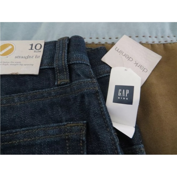 NWT Gap Kids Boys Straight Fit Skinny Dark Denim Jeans Size 10 - Picture 2 of 4